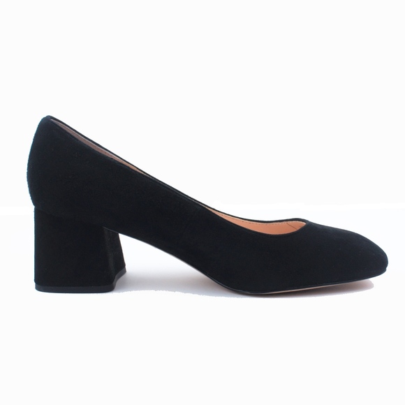 J. Crew Shoes - New JCREW Block-heel Pumps in Black Suede